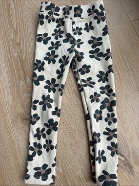 Zara Cream Leggings with Black and Brown Floral Print
